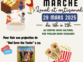 Marché local et artisanal en semi nocturne avec cinéma