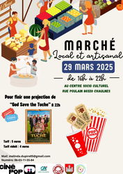 Marché local et artisanal en semi nocturne avec cinéma
