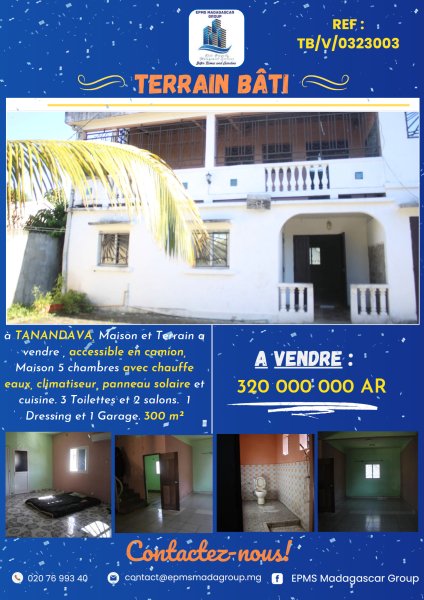 Vente 1 villa etage Toamasina Madagascar