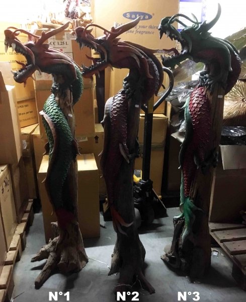 grandes statues dragon 1 tronc H 144 ou 148 cm Sedan Ardennes