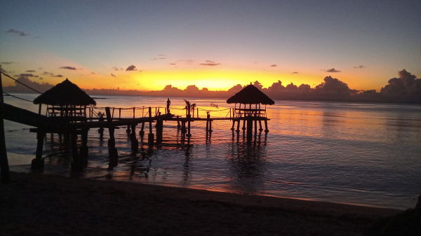 Coucher de soleil sur le ponton