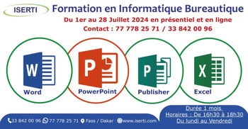 Annonce Formation Informatique Bureautique Dakar Sénégal