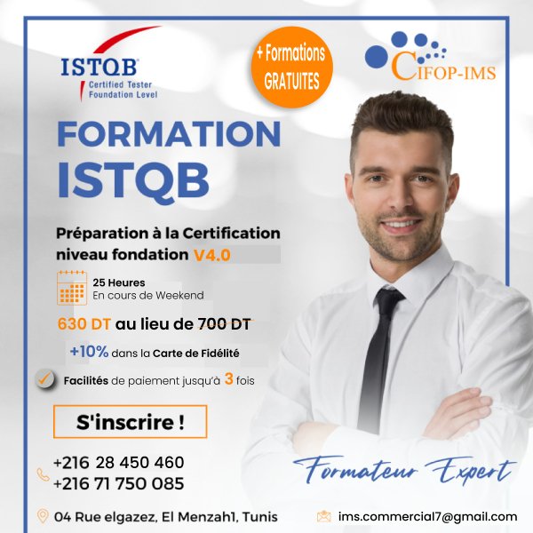 Formation ISTQB Foundation Level V4 0 Tunis Tunisie