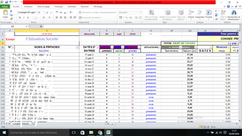 EXCEL (congés et  Fichier de gestion de personnel type conçu pour Madagascar (liste, congés pris en nature et numéraire, préavis AUTOMATIQUE)