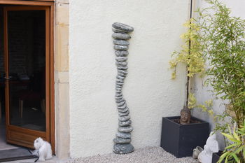 Sculpture Murale Zen Galets Serpentine Marbre Berne Suisse