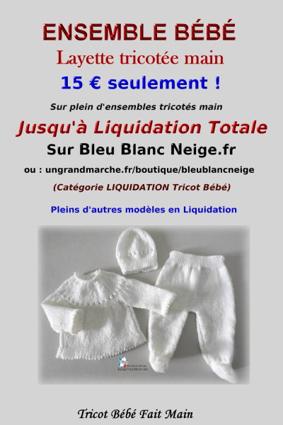 Ensembles tricot bébé en liquidation tricotés main