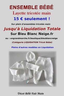 Ensembles tricot bébé en liquidation tricotés main