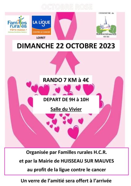 marche pour octobre rose Huisseau-sur-Mauves Loiret