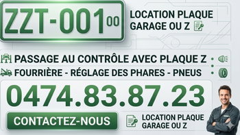 Passage au contrôle technique avec plaque pro et service top rapide.