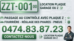 Passage au contrôle technique avec plaque pro et service top rapide.