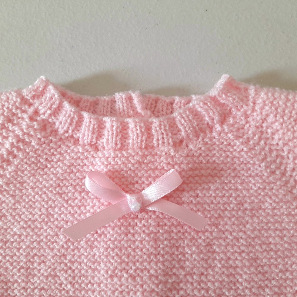 Brassière tricot bébé layette tricotée main