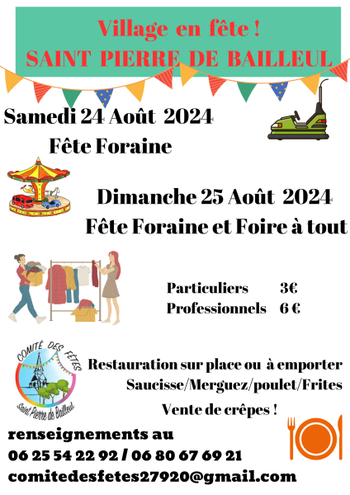 Annonce Foire tout Saint-Pierre-de-Bailleul Eure