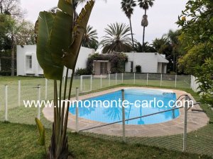 Location belle villa piscine chauffage central Souissi Rabat Maroc