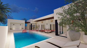 Vente Villa U piscine privée Houmt Souk Djerba titre bleu Tunisie