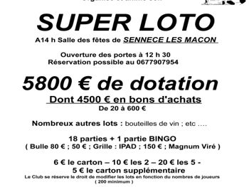 SUPER LOTO FC SENNECE LES MACON Saône et Loire