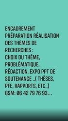 Encadrement préparation réalisation PFE Cours soutien scolaire coaching scolaire