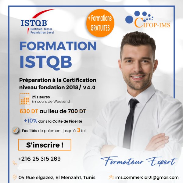 Devenir Testeur logiciel certifié ISTQB Tunis Tunisie