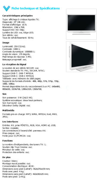 fiche technique