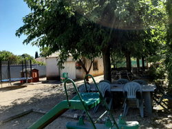 salon de jardin ombragé