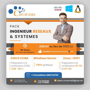 Annonce Pack Ingénieur Réseau & Système Informatique Tunis Tunisie