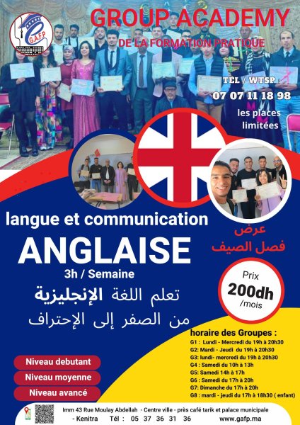 Langue Communication Anglaise Kenitra Rabat Maroc