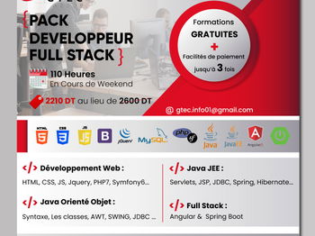 Annonce Formation Développeur Fullstack Web JAVA JEE SYMFONY Tunis