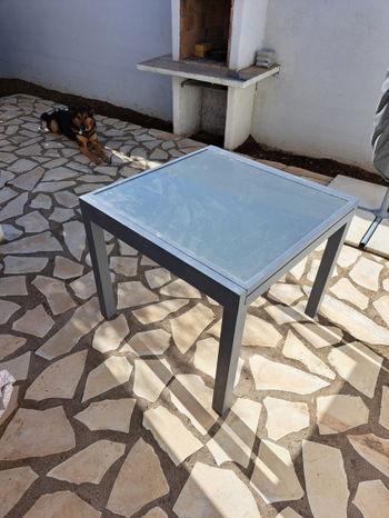 belle table Aluminium verre extensible Agde Hérault