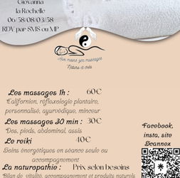 Massages bien-être reiki Rochelle Charente Maritime