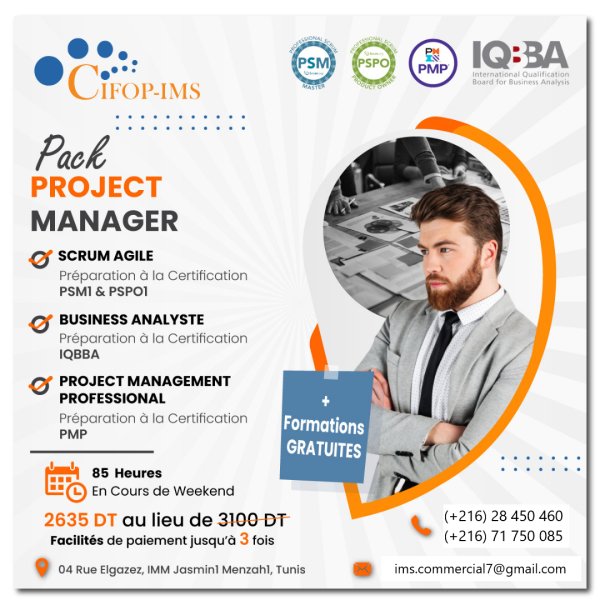Pack Formation Project Manager Tunis Tunisie