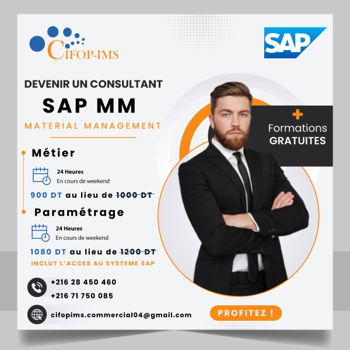 Annonce Formation SAP MM Material Management Tunis Tunisie