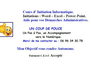aide démarches administratives cours initiation informatique Fort-de-France