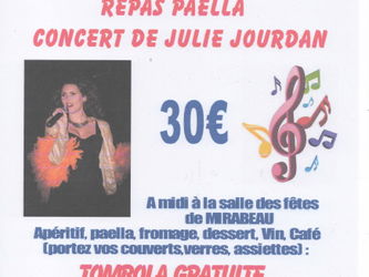 REPAS PAELLA CONCERT DE JULIE JOURDAN