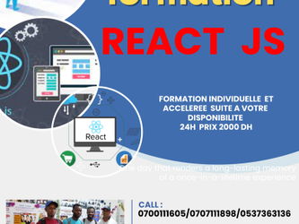 Formation REACT JS Kenitra Rabat Maroc