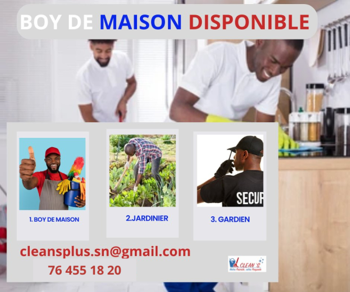 Annonce BOY MAISON DISPONIBLE Dakar Sénégal