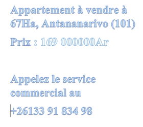 Vente appartement 67ha antananarivo 101 Madagascar