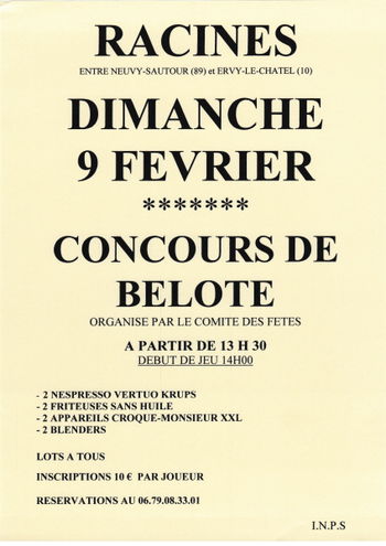 CONCOURS BELOTE Racines Aube