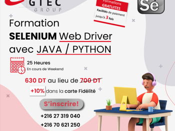 Annonce Promo Formation Selenium Web Driver Certifiante Tunis Tunisie