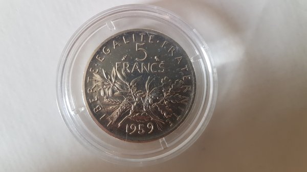 5 Francs Semeuse 1959 Essai 5 Argent Rare Luxembourg
