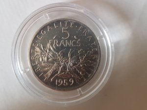 5 Francs Semeuse 1959 Essai Grand 5 Argent - Rare