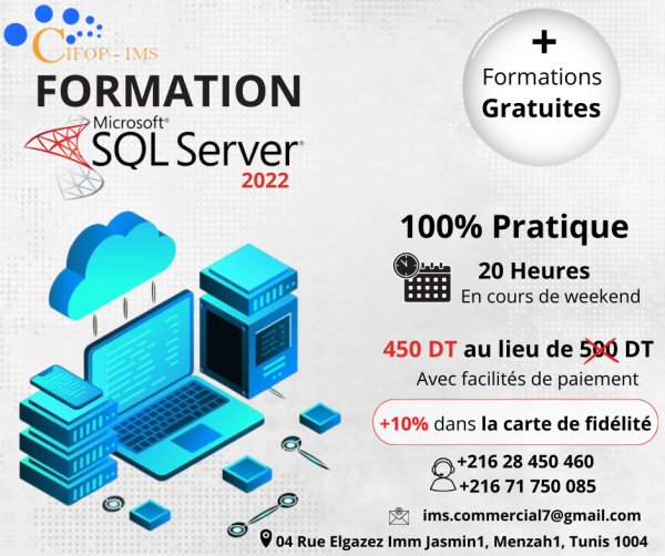 Annonce Formation SQL Server Tunis Tunisie
