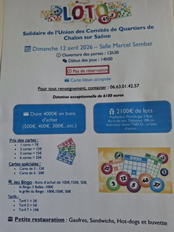 Loto de L'Union des comités de quartiers
