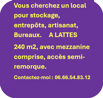 Vente Local pour tertiaire ou entrepôts Montpellier Hérault