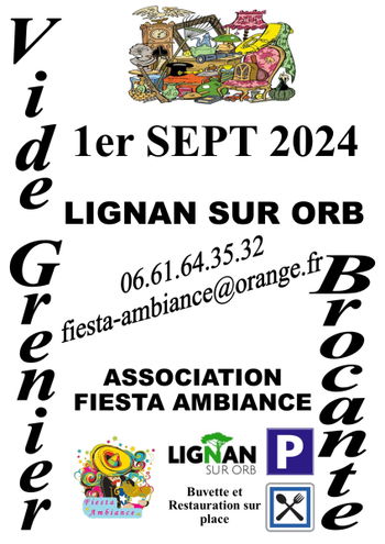 VIDE GRENIER LIGNAN ORB 34490 01 09 2024 Lignan-sur-Orb Hérault