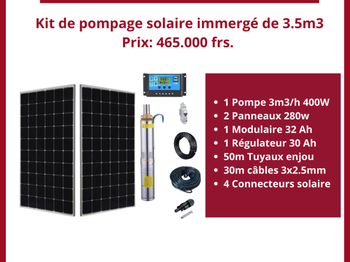 Annonce DES KITS POMPAGES SOLAIRE SENEGAL Dakar Sénégal