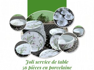 Joli service table 56 pièces porcelaine Dakar Sénégal