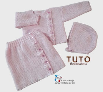 Tutoriel tricot bebe ensemble layette bb fait main