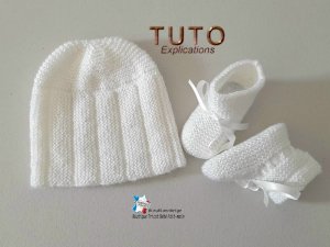 patron tricot bébé combinaison bb, brassière, bonnet, chaussons