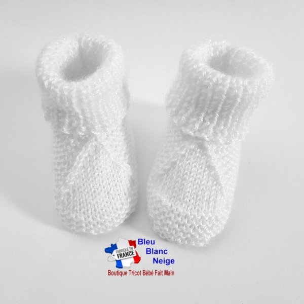 Chaussons tricot bébé layette tricotée main