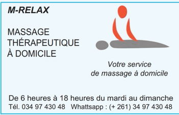 Massage thérapeutique domicile Antananarivo Madagascar
