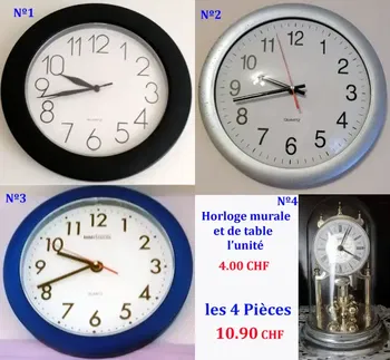 Annonce Horloge murale table lot 4 pièces Lausanne Suisse